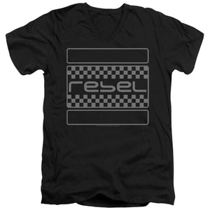 AN OFFCIALLY LICENSED HONDA REBEL CHECKERS GREY MEN'S V-NECK T-SHIRT BLACK