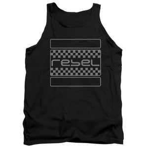 AN OFFCIALLY LICENSED HONDA REBEL CHECKERS GREY ADULT UNISEX TANK TOP BLACK