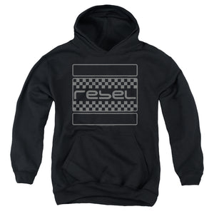 AN OFFCIALLY LICENSED HONDA REBEL CHECKERS GREY YOUTH HOODIE BLACK