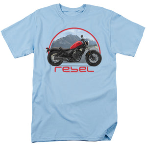 AN OFFCIALLY LICENSED HONDA OPEN ROAD REBEL MEN'S REGULAR FIT T-SHIRT LIGHT BLUE