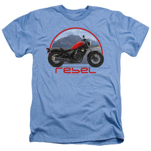 AN OFFCIALLY LICENSED HONDA OPEN ROAD REBEL MEN'S HEATHER T-SHIRT LIGHT BLUE