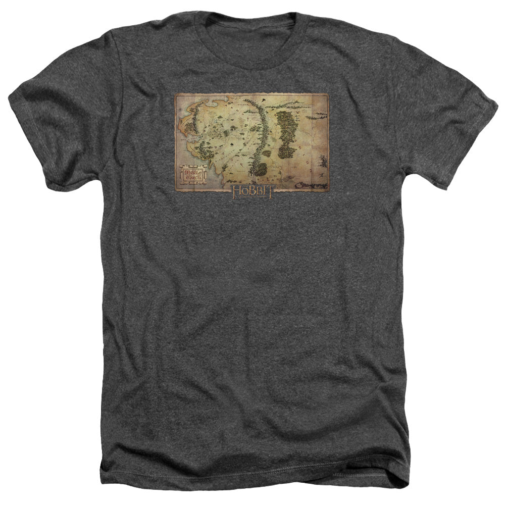 The Hobbit Middle Earth Map Licensed Adult Unisex T-Shirt Heather Tee SM-2X