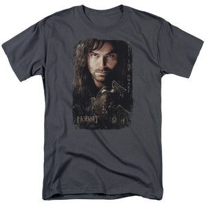 AN OFFCIALLY LICENSED HOBBIT KILI POSTER MEN'S REGULAR FIT T-SHIRT CHARCOAL