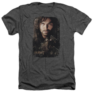AN OFFCIALLY LICENSED HOBBIT KILI POSTER MEN'S HEATHER T-SHIRT CHARCOAL