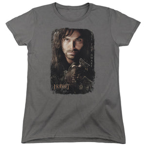 AN OFFCIALLY LICENSED HOBBIT KILI POSTER WOMEN'S REGULAR FIT T-SHIRT CHARCOAL