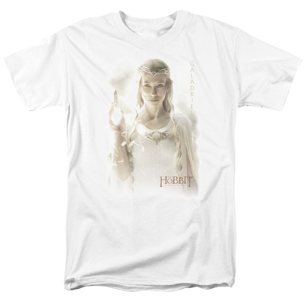AN OFFCIALLY LICENSED HOBBIT GALADRIEL MEN'S REGULAR FIT T-SHIRT WHITE