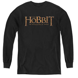 AN OFFCIALLY LICENSED HOBBIT LOGO YOUTH LONG SLEEVE T-SHIRT BLACK