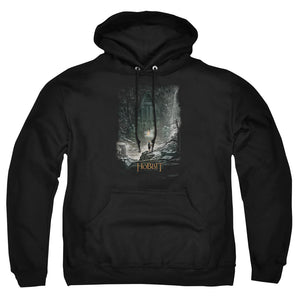 AN OFFCIALLY LICENSED HOBBIT AT SMAUGS DOOR ADULT UNISEX PULLOVER HOODIE BLACK