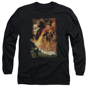 AN OFFCIALLY LICENSED HOBBIT GOLDEN CHAMBER MEN'S LONG SLEEVE T-SHIRT BLACK