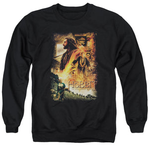 AN OFFCIALLY LICENSED HOBBIT GOLDEN CHAMBER ADULT UNISEX CREWNECK SWEATSHIRT BLACK