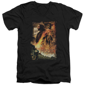 AN OFFCIALLY LICENSED HOBBIT GOLDEN CHAMBER MEN'S V-NECK T-SHIRT BLACK