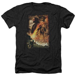 AN OFFCIALLY LICENSED HOBBIT GOLDEN CHAMBER MEN'S HEATHER T-SHIRT CHARCOAL
