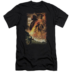 AN OFFCIALLY LICENSED HOBBIT GOLDEN CHAMBER MEN'S PREMIUM SLIM FIT T-SHIRT BLACK
