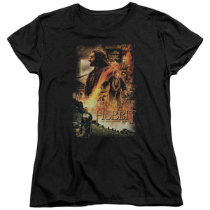 AN OFFCIALLY LICENSED HOBBIT GOLDEN CHAMBER WOMEN'S REGULAR FIT T-SHIRT BLACK