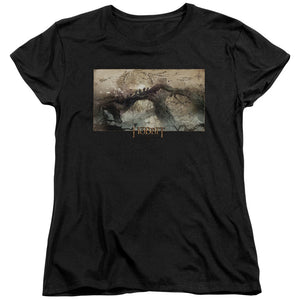 AN OFFCIALLY LICENSED HOBBIT EPIC JOURNEY WOMEN'S REGULAR FIT T-SHIRT BLACK