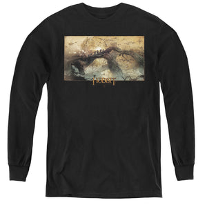 AN OFFCIALLY LICENSED HOBBIT EPIC JOURNEY YOUTH LONG SLEEVE T-SHIRT BLACK