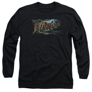AN OFFCIALLY LICENSED HOBBIT GREETINGS FROM MIRKWOOD MEN'S LONG SLEEVE T-SHIRT BLACK