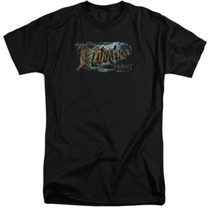 AN OFFCIALLY LICENSED HOBBIT GREETINGS FROM MIRKWOOD MEN'S TALL FIT T-SHIRT BLACK
