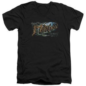 AN OFFCIALLY LICENSED HOBBIT GREETINGS FROM MIRKWOOD MEN'S V-NECK T-SHIRT BLACK