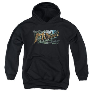 AN OFFCIALLY LICENSED HOBBIT GREETINGS FROM MIRKWOOD YOUTH HOODIE BLACK