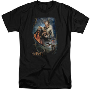 AN OFFCIALLY LICENSED HOBBIT THRANDUILS REALM MEN'S TALL FIT T-SHIRT BLACK