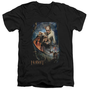 AN OFFCIALLY LICENSED HOBBIT THRANDUILS REALM MEN'S V-NECK T-SHIRT BLACK