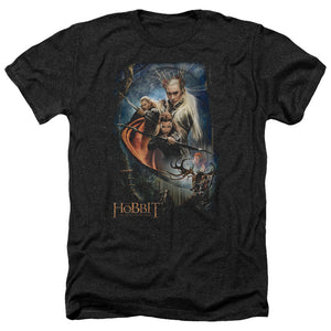 AN OFFCIALLY LICENSED HOBBIT THRANDUILS REALM MEN'S HEATHER T-SHIRT CHARCOAL