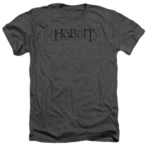 AN OFFCIALLY LICENSED HOBBIT ORNATE LOGO MEN'S HEATHER T-SHIRT CHARCOAL