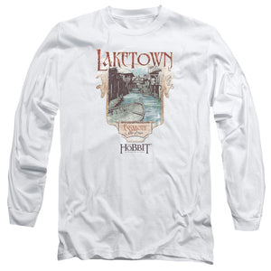 AN OFFCIALLY LICENSED HOBBITLAKETOWN HOBBITLAKETOWN MEN'S LONG SLEEVE T-SHIRT WHITE
