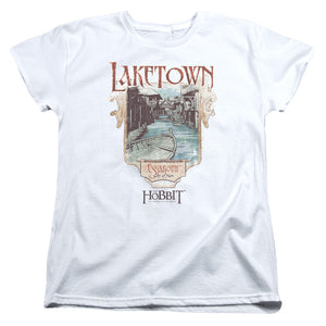 AN OFFCIALLY LICENSED HOBBITLAKETOWN HOBBITLAKETOWN WOMEN'S REGULAR FIT T-SHIRT WHITE