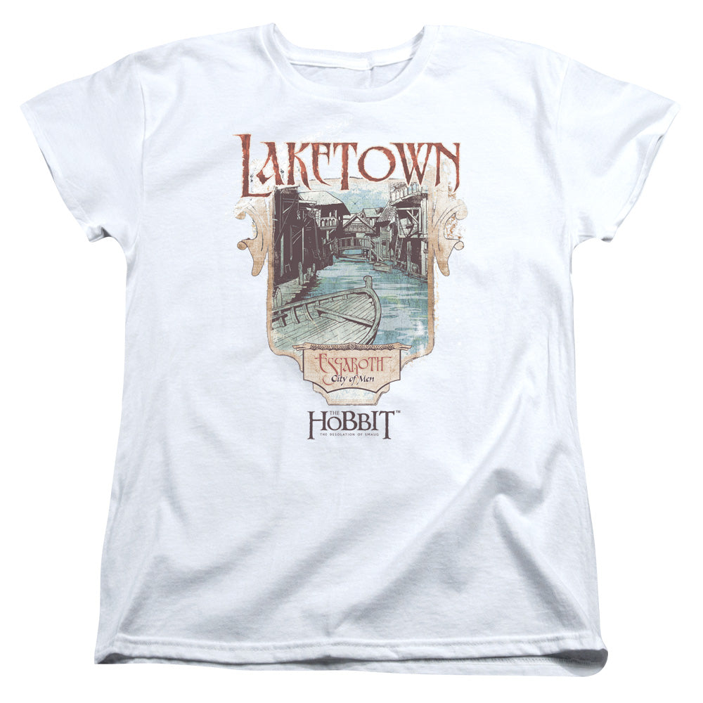 AN OFFCIALLY LICENSED HOBBITLAKETOWN HOBBITLAKETOWN WOMEN'S REGULAR FIT T-SHIRT WHITE