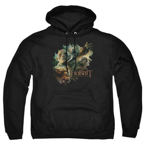 AN OFFCIALLY LICENSED HOBBIT BADDIES ADULT UNISEX PULLOVER HOODIE BLACK