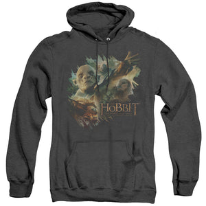 AN OFFCIALLY LICENSED HOBBIT BADDIES ADULT UNISEX HEATHER PULLOVER HOODIE BLACK