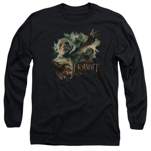 AN OFFCIALLY LICENSED HOBBIT BADDIES MEN'S LONG SLEEVE T-SHIRT BLACK