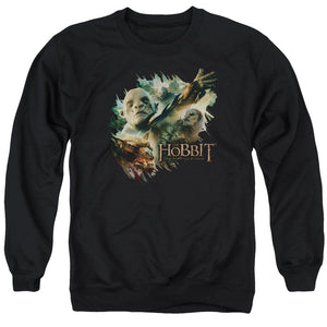 AN OFFCIALLY LICENSED HOBBIT BADDIES ADULT UNISEX CREWNECK SWEATSHIRT BLACK