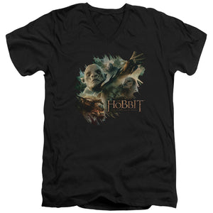AN OFFCIALLY LICENSED HOBBIT BADDIES MEN'S V-NECK T-SHIRT BLACK