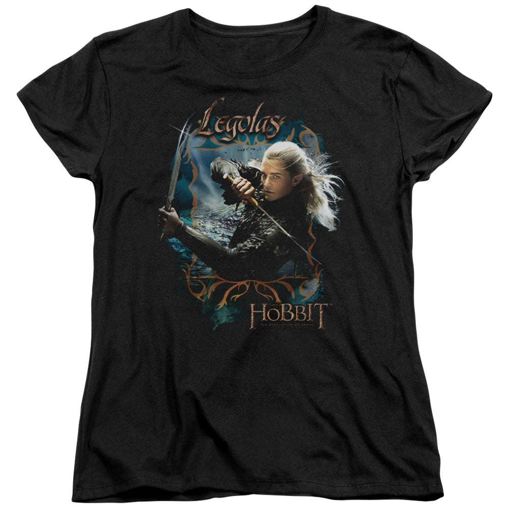 AN OFFCIALLY LICENSED HOBBIT KNIVES WOMEN'S REGULAR FIT T-SHIRT BLACK