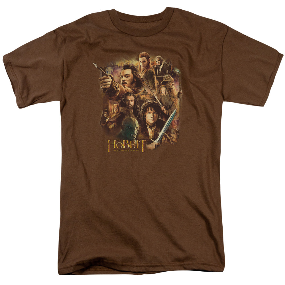 AN OFFCIALLY LICENSED HOBBIT MIDDLE EARTH GROUP MEN'S REGULAR FIT T-SHIRT COFFEE