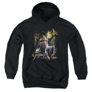 AN OFFCIALLY LICENSED HOBBIT SWORD AND STAFF YOUTH HOODIE BLACK