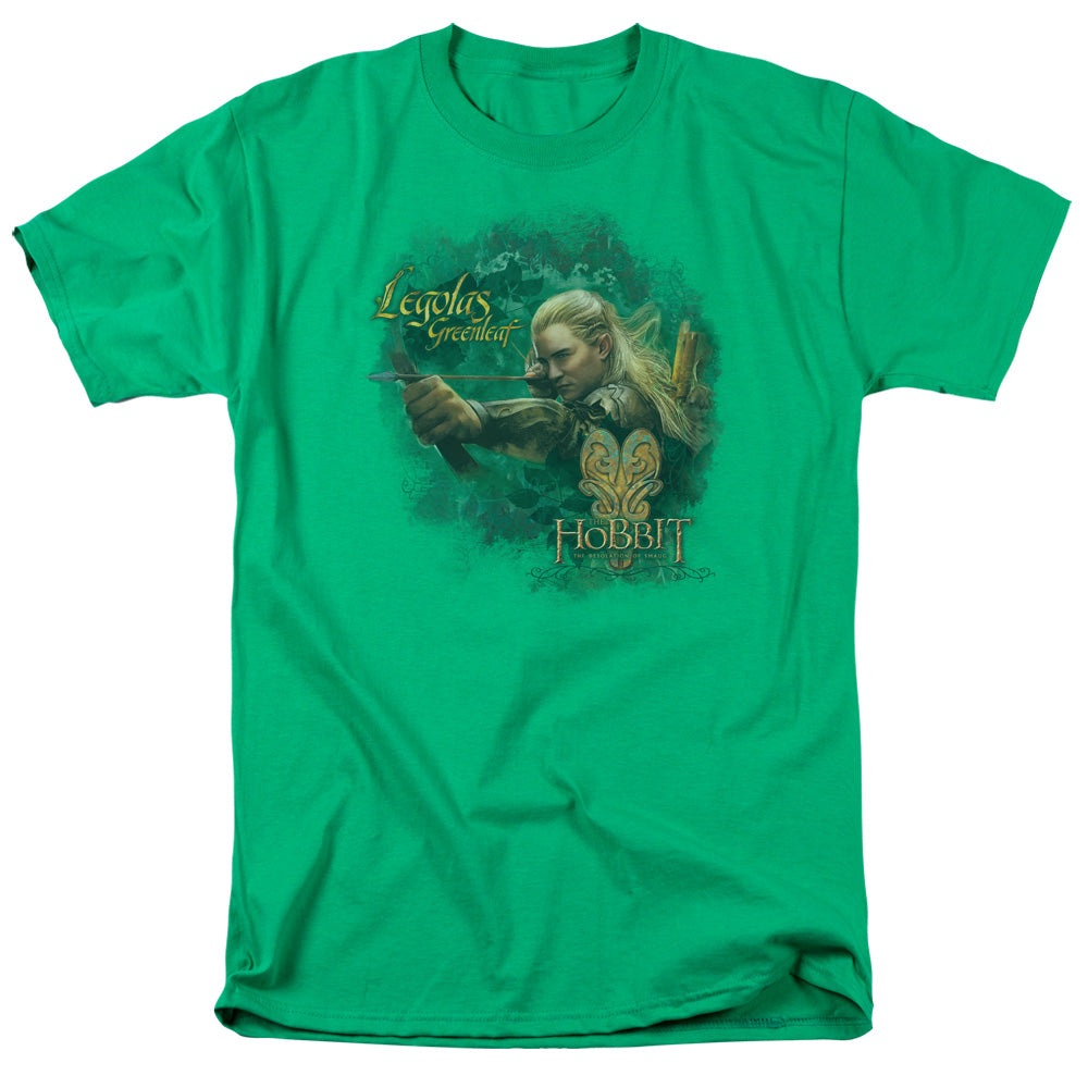 AN OFFCIALLY LICENSED HOBBIT GREENLEAF MEN'S REGULAR FIT T-SHIRT KELLY GREEN