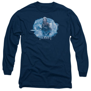 AN OFFCIALLY LICENSED HOBBIT TANGLED WEB MEN'S LONG SLEEVE T-SHIRT NAVY