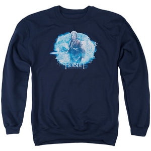 AN OFFCIALLY LICENSED HOBBIT TANGLED WEB ADULT UNISEX CREWNECK SWEATSHIRT NAVY