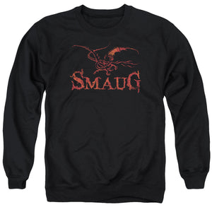 AN OFFCIALLY LICENSED HOBBIT DRAGON ADULT UNISEX CREWNECK SWEATSHIRT BLACK