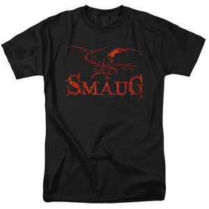 AN OFFCIALLY LICENSED HOBBIT DRAGON MEN'S REGULAR FIT T-SHIRT BLACK