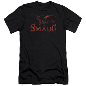 AN OFFCIALLY LICENSED HOBBIT DRAGON MEN'S PREMIUM SLIM FIT T-SHIRT BLACK