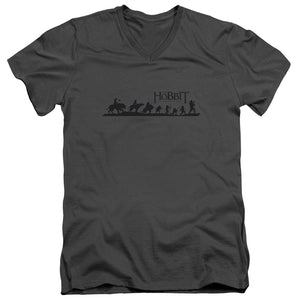 AN OFFCIALLY LICENSED HOBBIT MARCHING MEN'S V-NECK T-SHIRT CHARCOAL