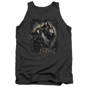 AN OFFCIALLY LICENSED HOBBIT WEAPONS DRAWN ADULT UNISEX TANK TOP CHARCOAL