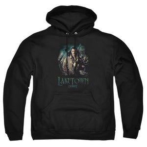 AN OFFCIALLY LICENSED HOBBIT PROTECTOR ADULT UNISEX PULLOVER HOODIE BLACK