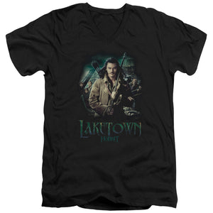 AN OFFCIALLY LICENSED HOBBIT PROTECTOR MEN'S V-NECK T-SHIRT BLACK