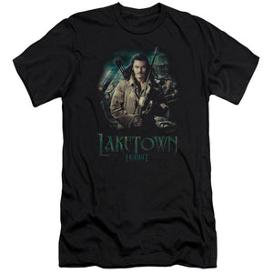 AN OFFCIALLY LICENSED HOBBIT PROTECTOR MEN'S PREMIUM SLIM FIT T-SHIRT BLACK